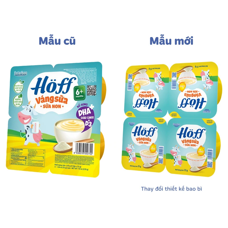 Lốc 4 hũ váng sữa Hoff vị sữa non 55g (từ 6 tháng) - Giao bao bì ngẫu nhiên 2