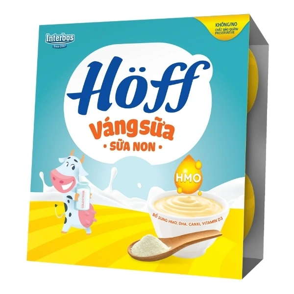 Lốc 4 hũ váng sữa Hoff vị sữa non - Giao bao bì ngẫu nhiên