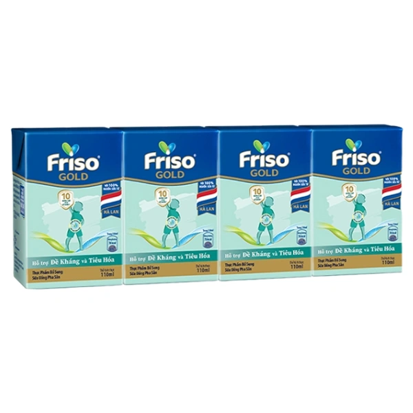 Lốc 4 hộp sữa pha sẵn Friso Gold hương vani 110 ml (từ 1 tuổi) 1