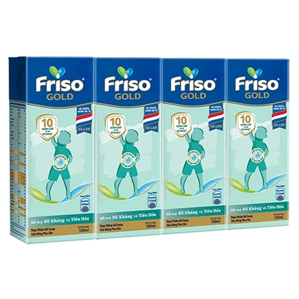 Lốc 4 hộp sữa pha sẵn Friso Gold hương vani 180 ml (từ 1 tuổi) 1