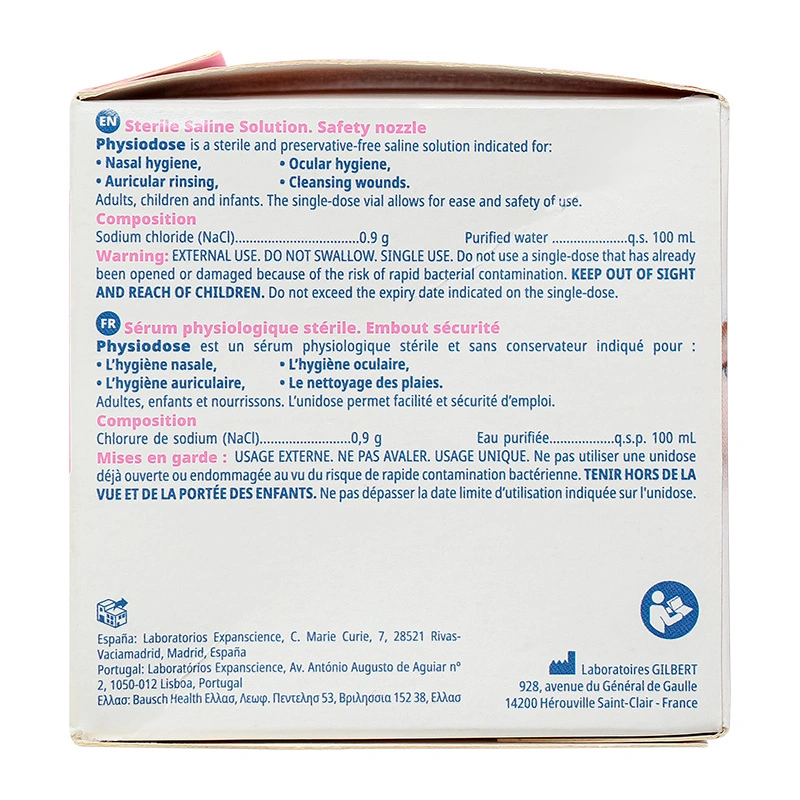 Nước muối sinh lý vệ sinh mắt mũi Physiodose 5 ml (Hộp 30 ống) 4