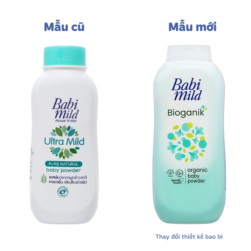 Phấn thơm dưỡng ẩm cho bé Babi Mild Bioganik 160g - Giao bao bì ngẫu nhiên 2