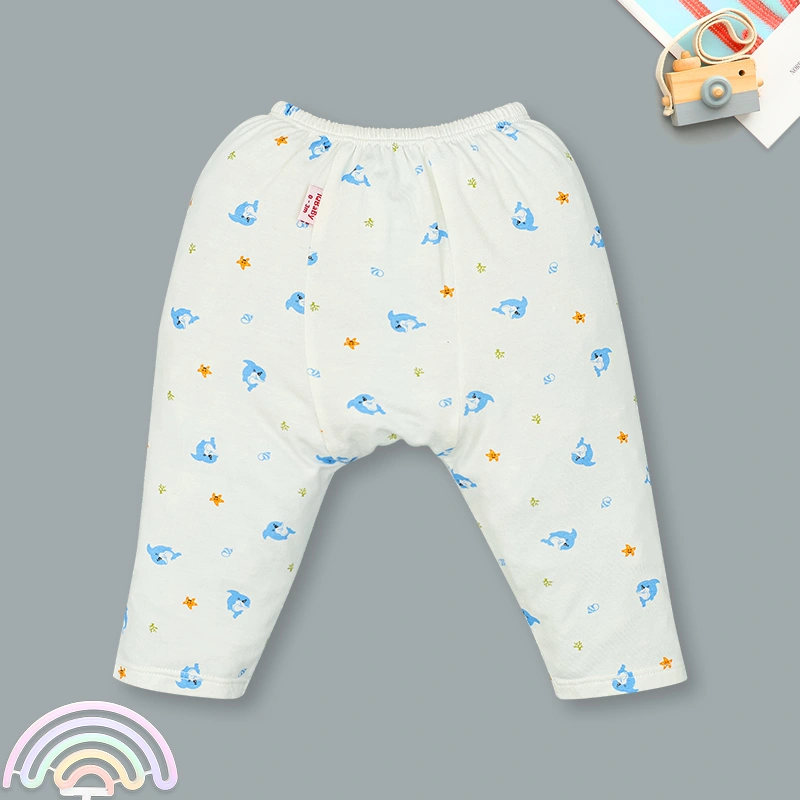 Quần dài in cá heo IQ Baby màu trắng 2