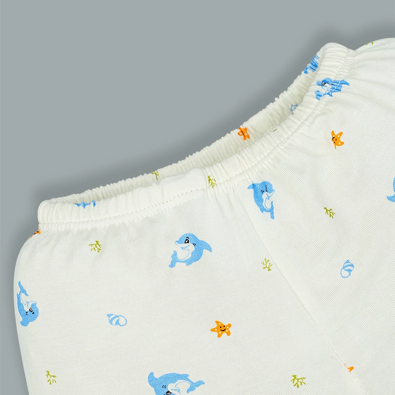 Quần dài in cá heo IQ Baby màu trắng 3