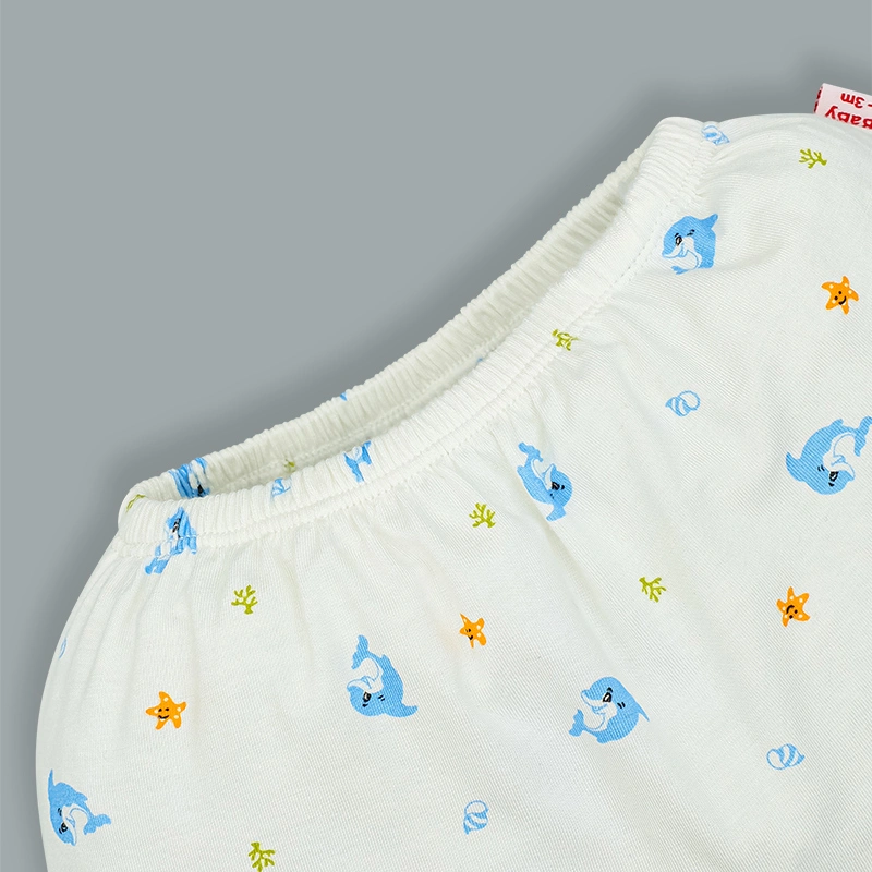 Quần ngắn in cá heo IQ Baby màu trắng 2