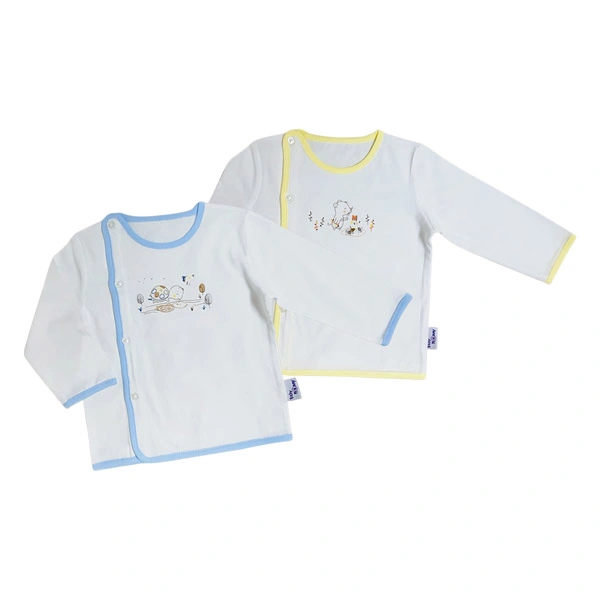 Combo 2 áo tay dài unisex BabyMommy visco vàng - xanh