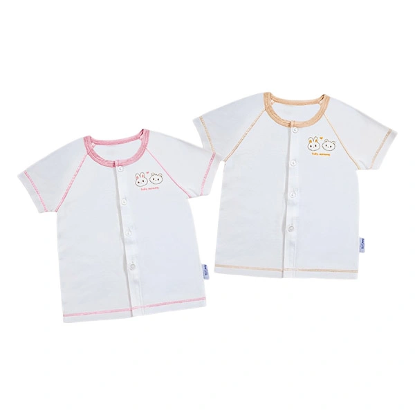 Combo 2 áo tay ngắn unisex BabyMommy sợi tre nude - hồng