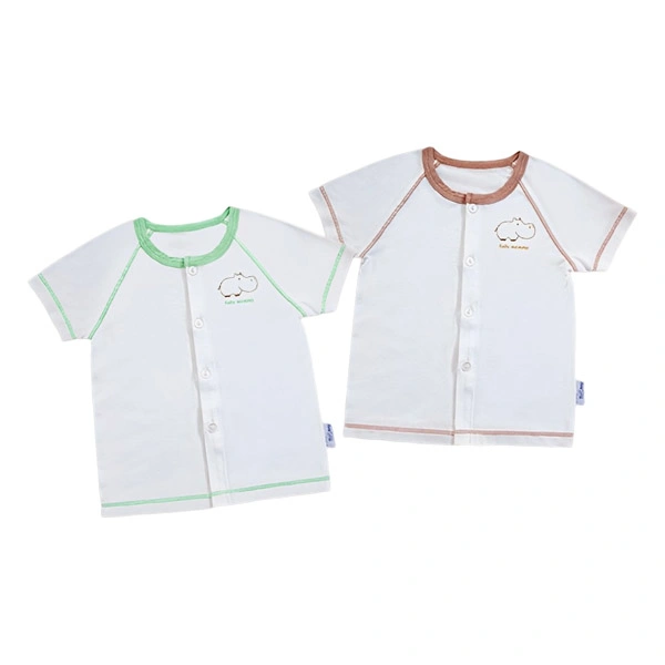 Combo 2 áo tay ngắn unisex BabyMommy sợi tre xanh ngọc - nâu
