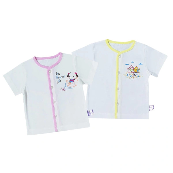 Combo 2 áo tay ngắn unisex BabyMommy cotton vàng - hồng