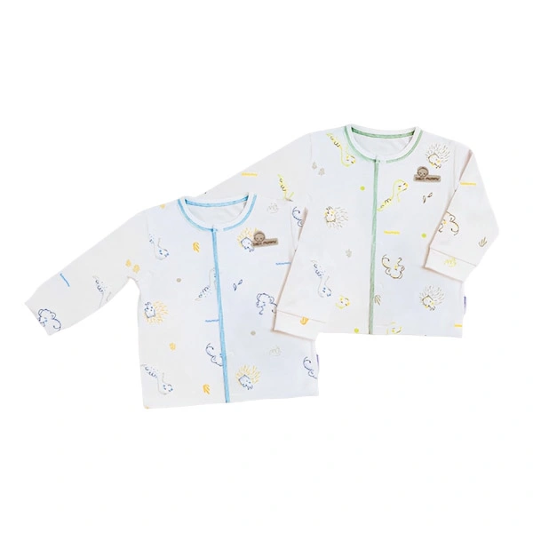 Combo 2 áo tay dài unisex BabyMommy visco xanh biển - xanh ngọc