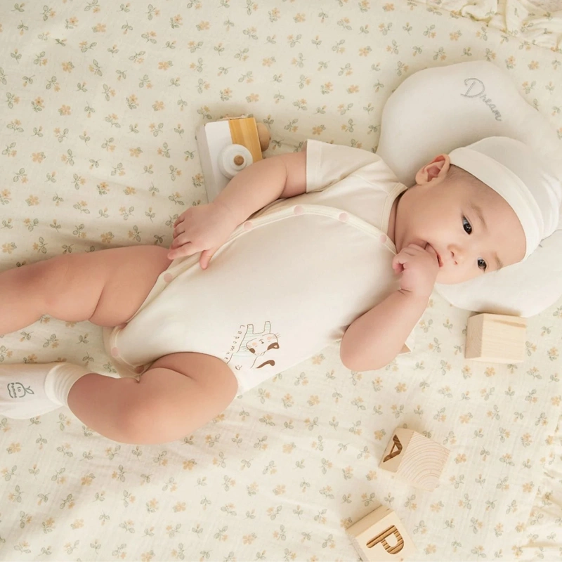 Set 2 bodysuit cài chéo La Pomme bé mimi của mẹ màu trắng - vàng 18