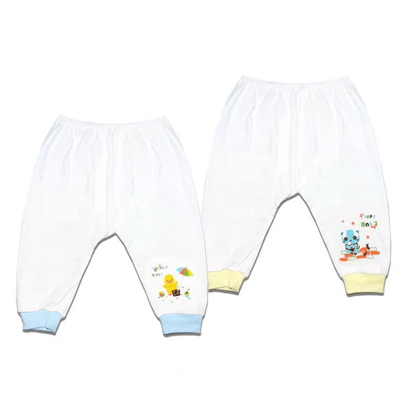 Combo 2 quần dài unisex BabyMommy cotton vàng - xanh