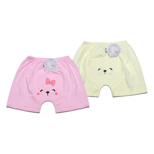 Combo 2 quần ngắn unisex BabyMommy cotton vàng - hồng