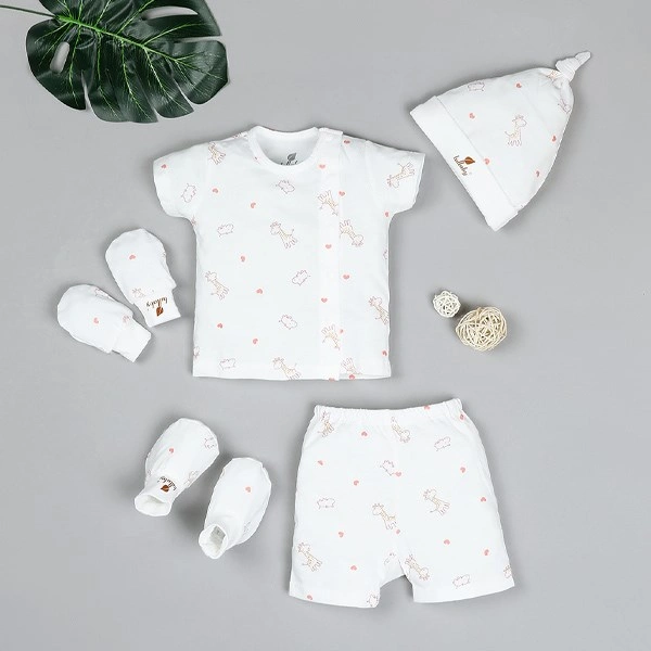 Set bộ tay ngắn bé trai Lullaby NH203V màu trắng - xanh 20