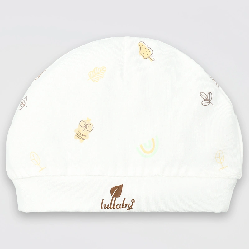 Set nón, bao tay bao chân in hình đa sắc Lullaby NH511N màu trắng (0 - 3 tháng) 2