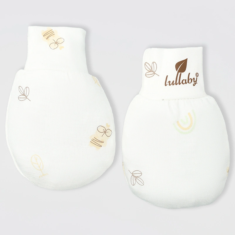 Set nón, bao tay bao chân in hình đa sắc Lullaby NH511N màu trắng (0 - 3 tháng) 5