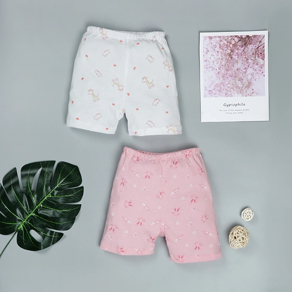 Combo 2 quần ngắn unisex Lullaby cotton hồng - trắng