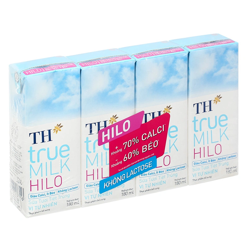 Lốc 4 hộp sữa tươi tiệt trùng TH true MILK Hilo không đường 180 ml (từ 1 tuổi) 15