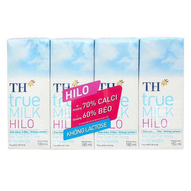 Lốc 4 hộp sữa tươi tiệt trùng TH true MILK Hilo không đường 180 ml (từ 1 tuổi) 3