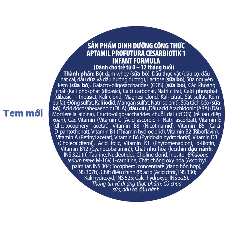 Sữa bột Aptamil Profutura Cesarbiotik số 1 800g (0 – 12 tháng) - Giao bao bì ngẫu nhiên 11