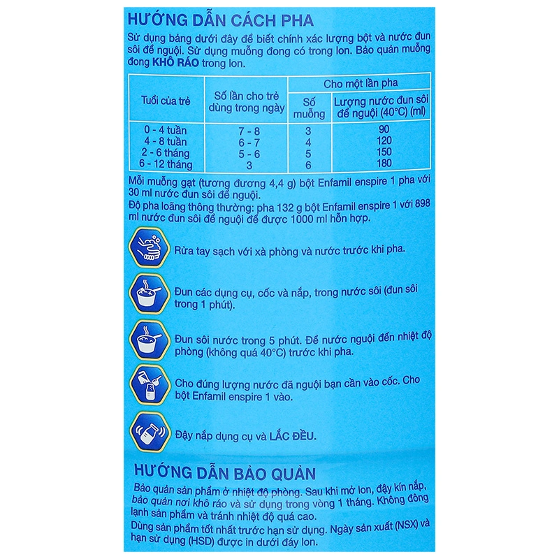 Sữa bột Enfamil Enspire số 1 850g (0 - 12 tháng) 10