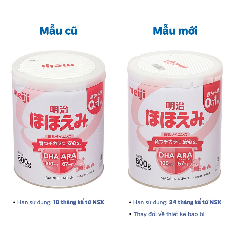 Sữa bột nội địa Nhật Meiji Hohoemi Milk 800g (0 - 12 tháng) 9