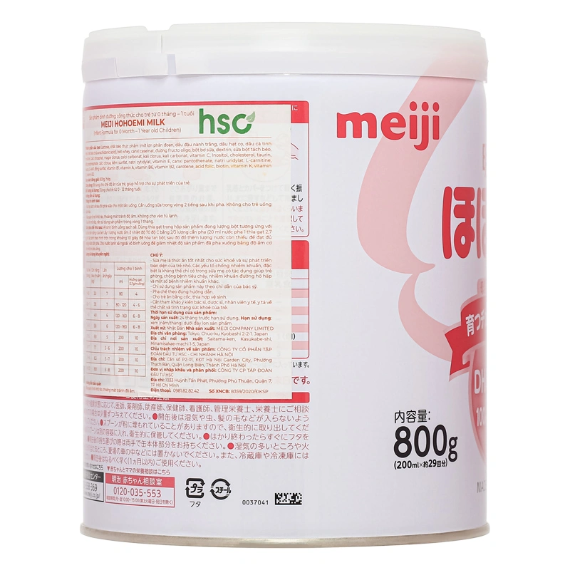 Sữa bột nội địa Nhật Meiji Hohoemi Milk 800g (0 - 12 tháng) 13