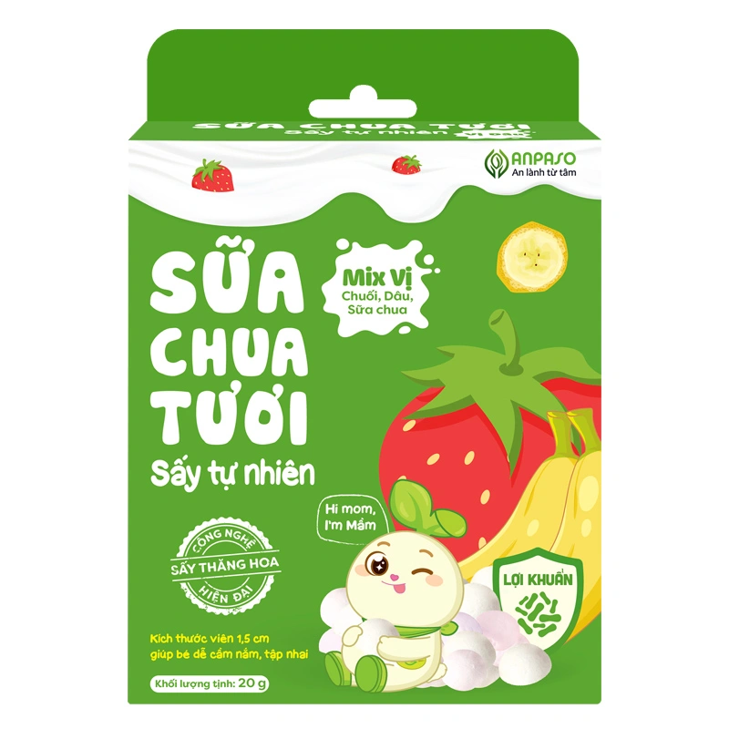 Sữa chua khô sấy thăng hoa vị chuối Anpaso hộp 20g (từ 8 tháng) 10