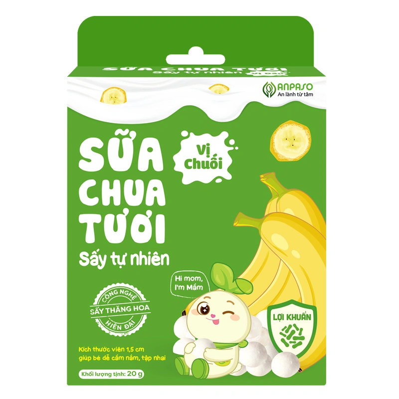 Sữa chua khô sấy thăng hoa vị chuối Anpaso hộp 20g (từ 8 tháng) 2