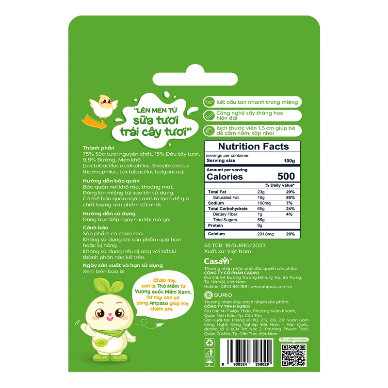 Sữa chua khô sấy thăng hoa vị chuối Anpaso hộp 20g (từ 8 tháng) 15