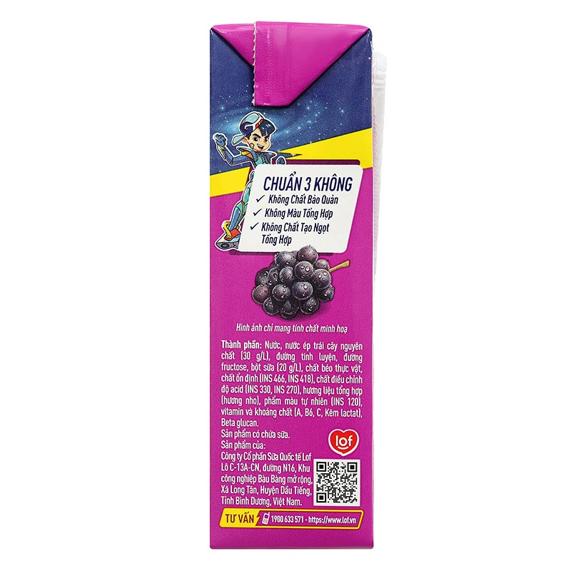 Lốc 4 hộp sữa trái cây LiF Kun hương nho 180 ml (từ 2 tuổi) 23