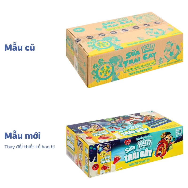 Lốc 4 hộp sữa trái cây LiF Kun hương trái cây nhiệt đới 180 ml (từ 2 tuổi) 13