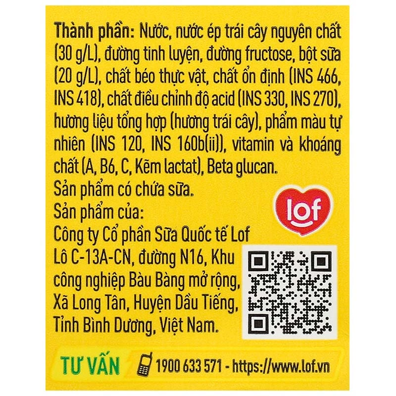 Lốc 4 hộp sữa trái cây LiF Kun hương trái cây nhiệt đới 180 ml (từ 2 tuổi) 27