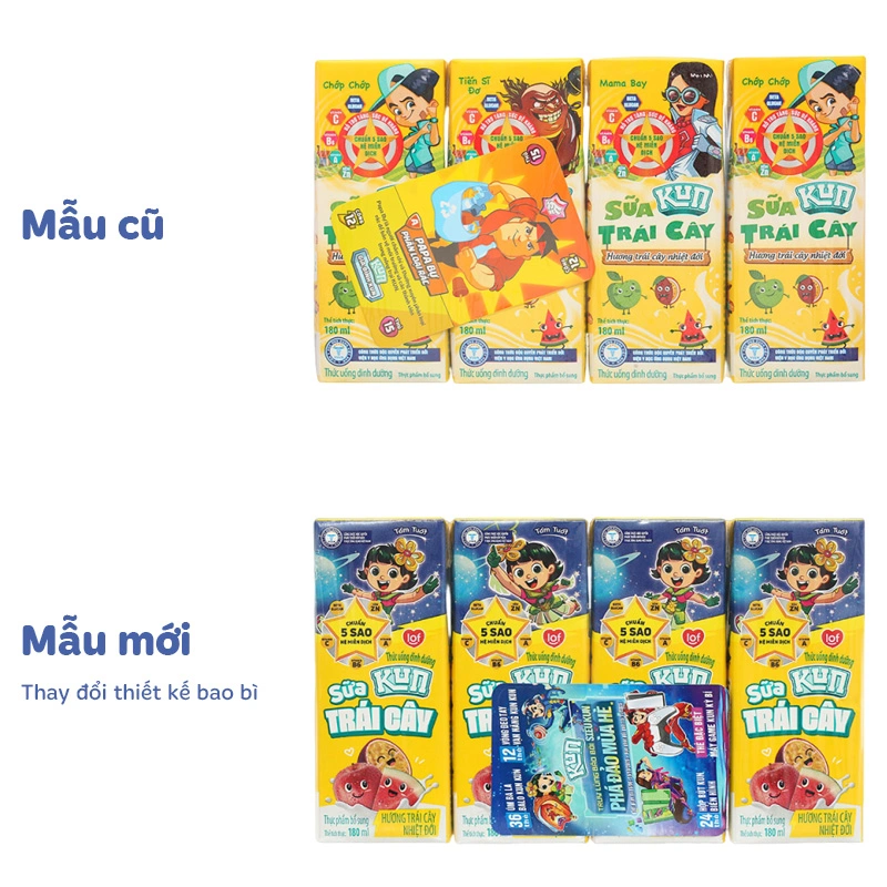 Lốc 4 hộp sữa trái cây LiF Kun hương trái cây nhiệt đới 180 ml (từ 2 tuổi) 14