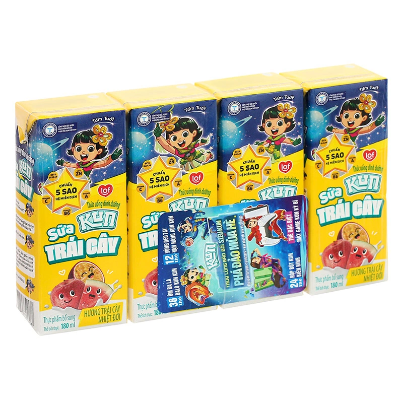 Lốc 4 hộp sữa trái cây LiF Kun hương trái cây nhiệt đới 180 ml (từ 2 tuổi) 17
