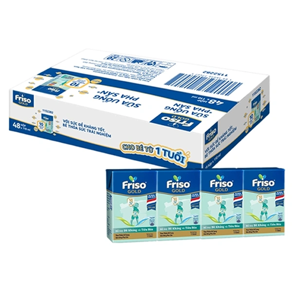 Thùng 48 hộp sữa pha sẵn Friso Gold hương vani 110 ml (từ 1 tuổi) 1