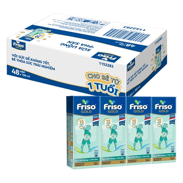 Thùng 48 hộp sữa pha sẵn Friso Gold hương vani 180 ml (từ 1 tuổi) 1