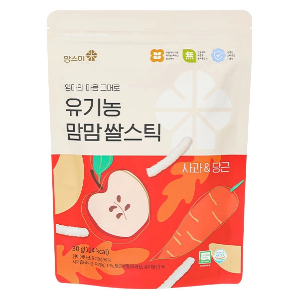 Bánh gạo lứt ăn dặm MOMSMI vị táo, cà rốt