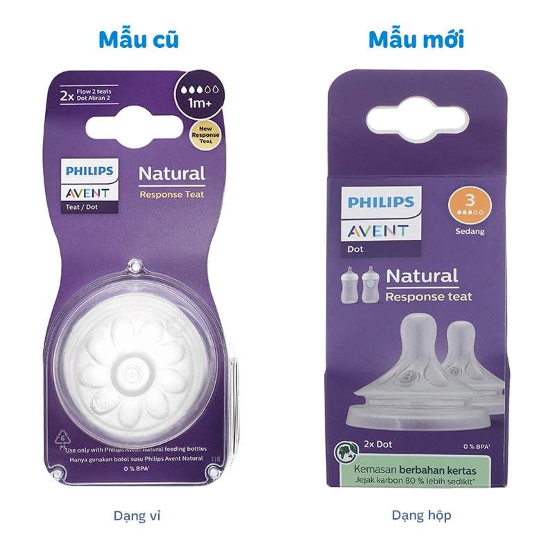 Bộ 2 núm ti Philips Avent SCY966/12 cổ rộng size 6 (từ 9 tháng) - Giao bao bì ngẫu nhiên 12