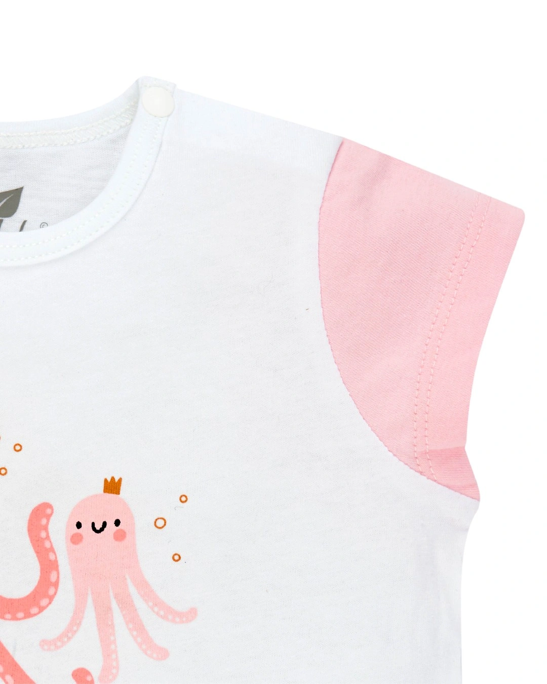 Bộ tay ngắn bé gái Lullaby NH303M màu trắng - hồng (3 - 4 tuổi) 2