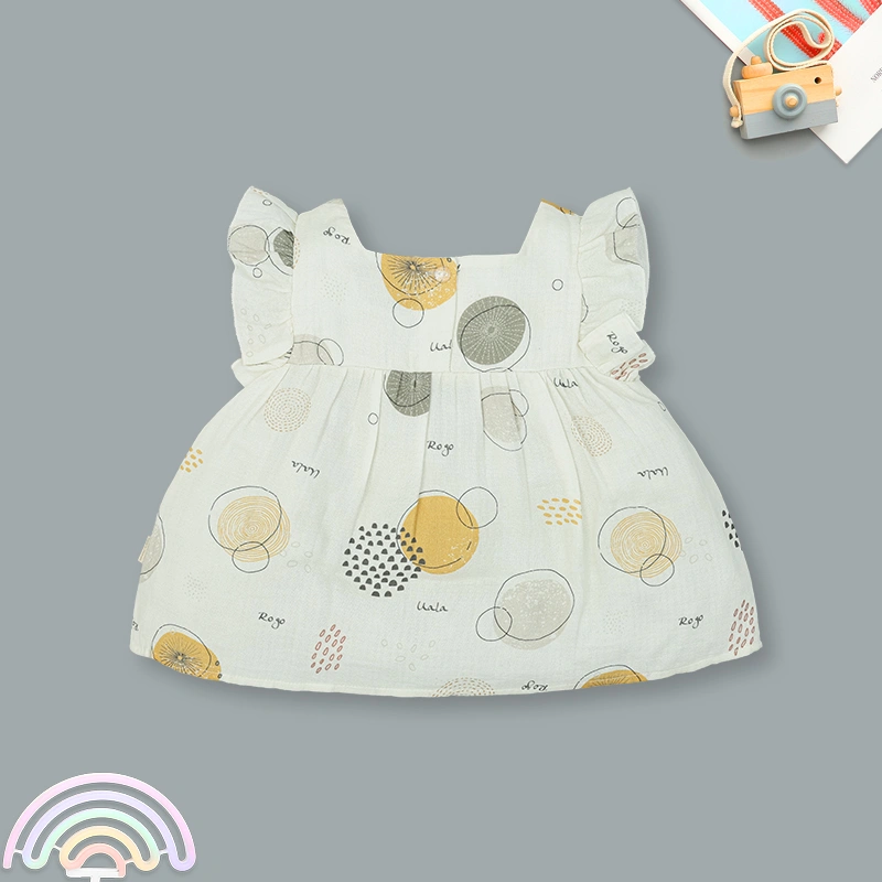 Bộ sát nách bé gái Ualarogo UR2181 màu be 3