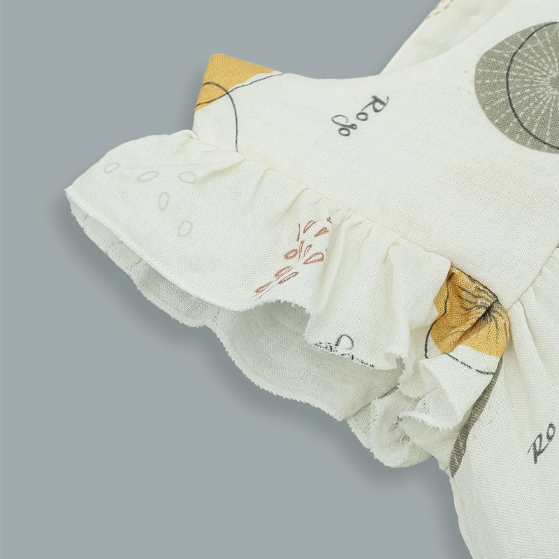 Bộ sát nách bé gái Ualarogo UR2181 màu be 5