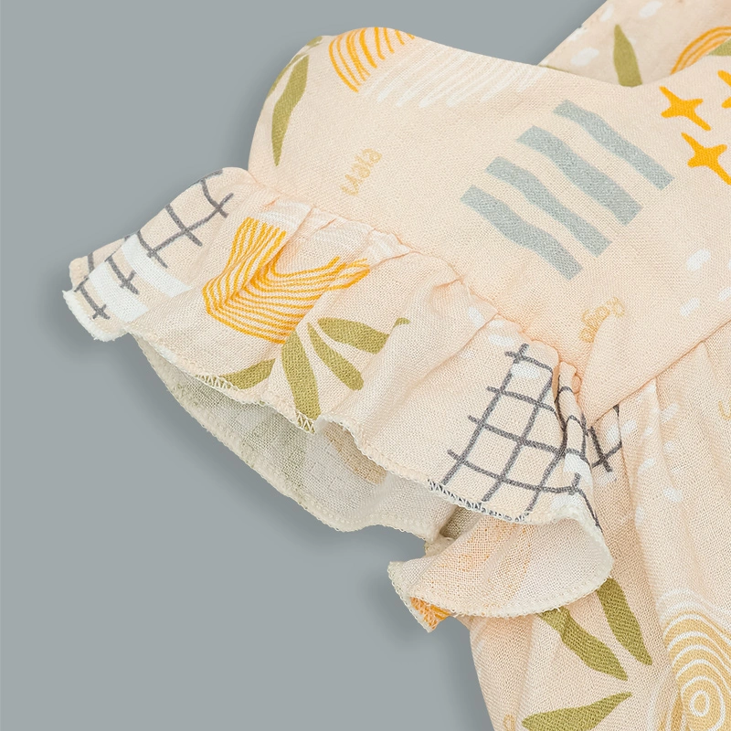 Bộ sát nách bé gái Ualarogo UR2181 màu be 16