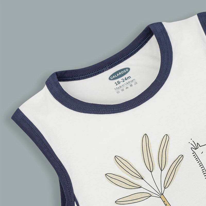 Bộ sát nách bé trai Ualarogo UR2186 màu nâu 15