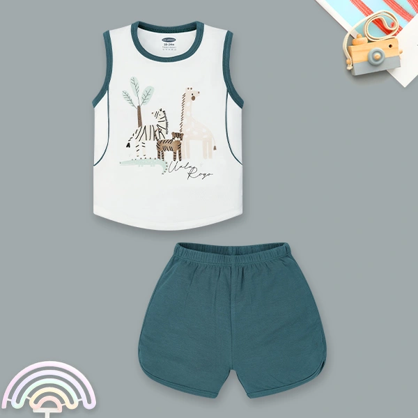 Bộ bé trai Ualarogo bamboo xanh lá