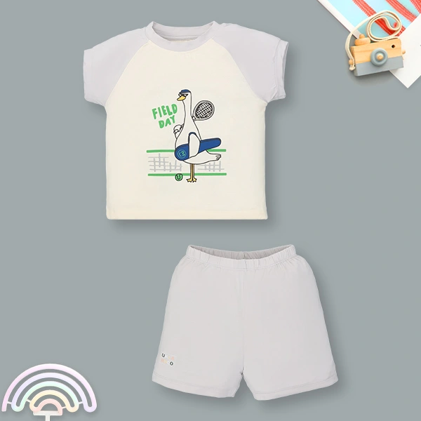 Bộ bé trai Ualarogo bamboo xám