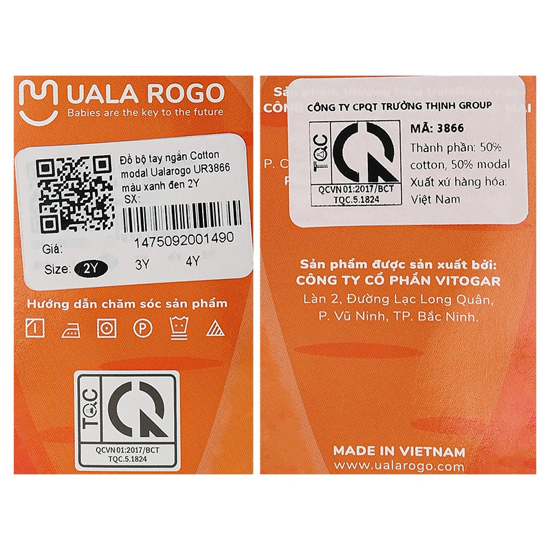 Bộ tay ngắn bé trai Ualarogo UR3866 màu xanh lá 35