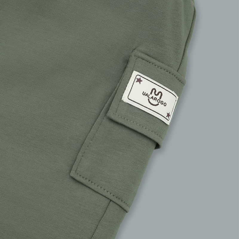 Bộ tay ngắn bé trai Ualarogo UR3874 in chữ màu xanh lá 11