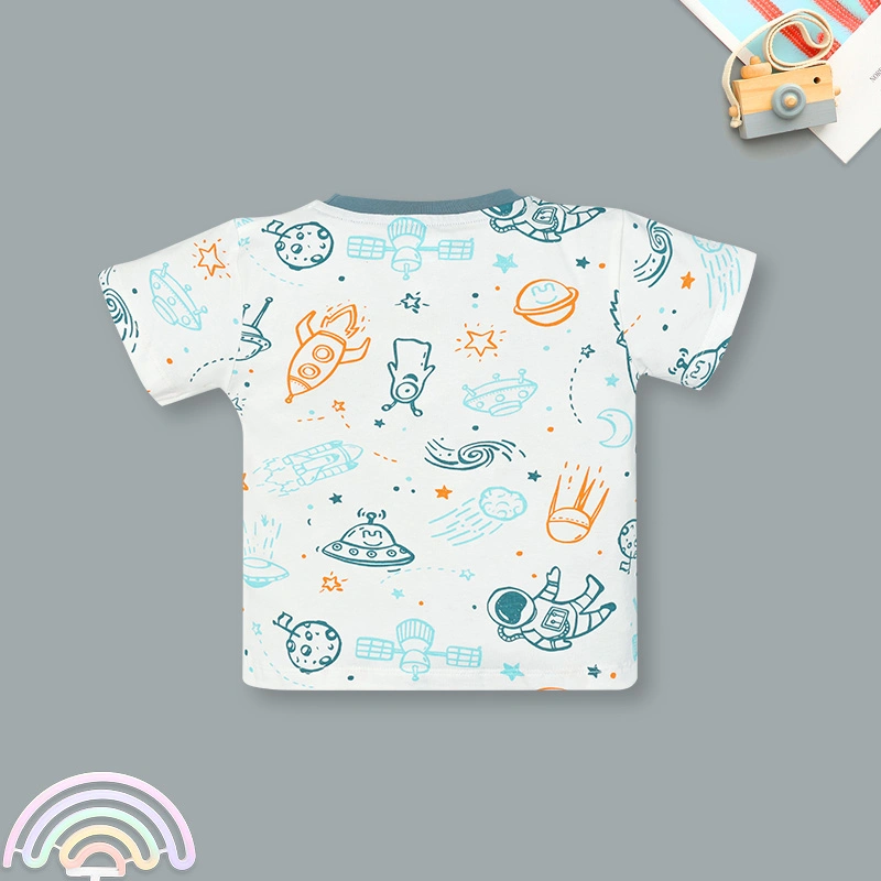 Bộ tay ngắn bé trai Ualarogo UR3874 in chữ màu xanh lá 27