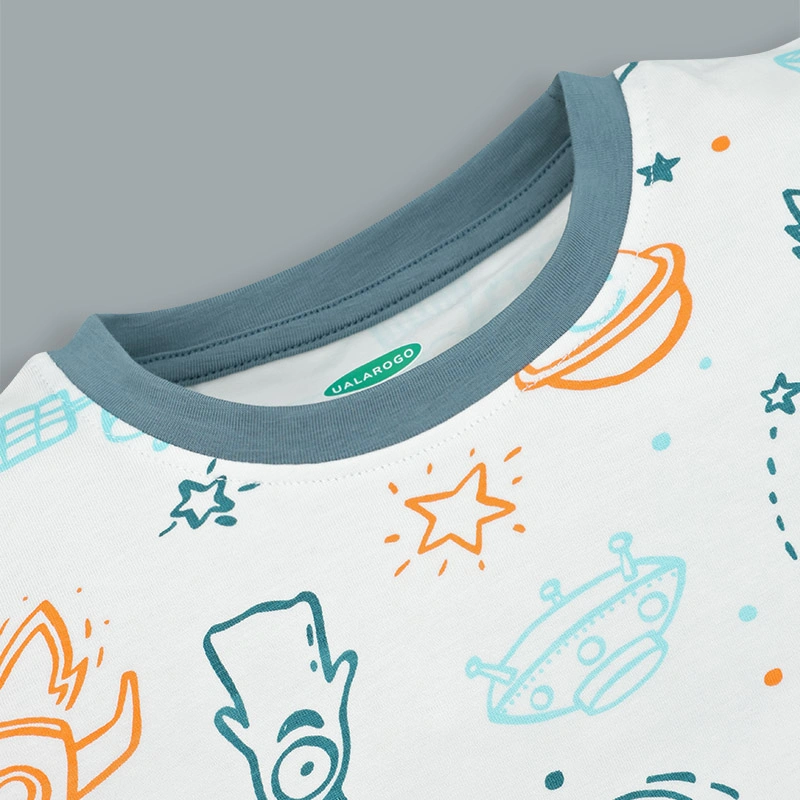 Bộ tay ngắn bé trai Ualarogo UR3874 in chữ màu xanh lá 28